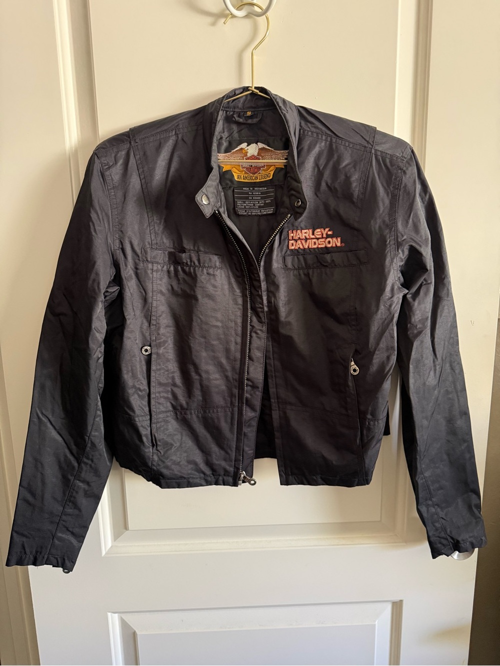 Harley-Davidson Black Small Women's Zip Front Logo Jacket